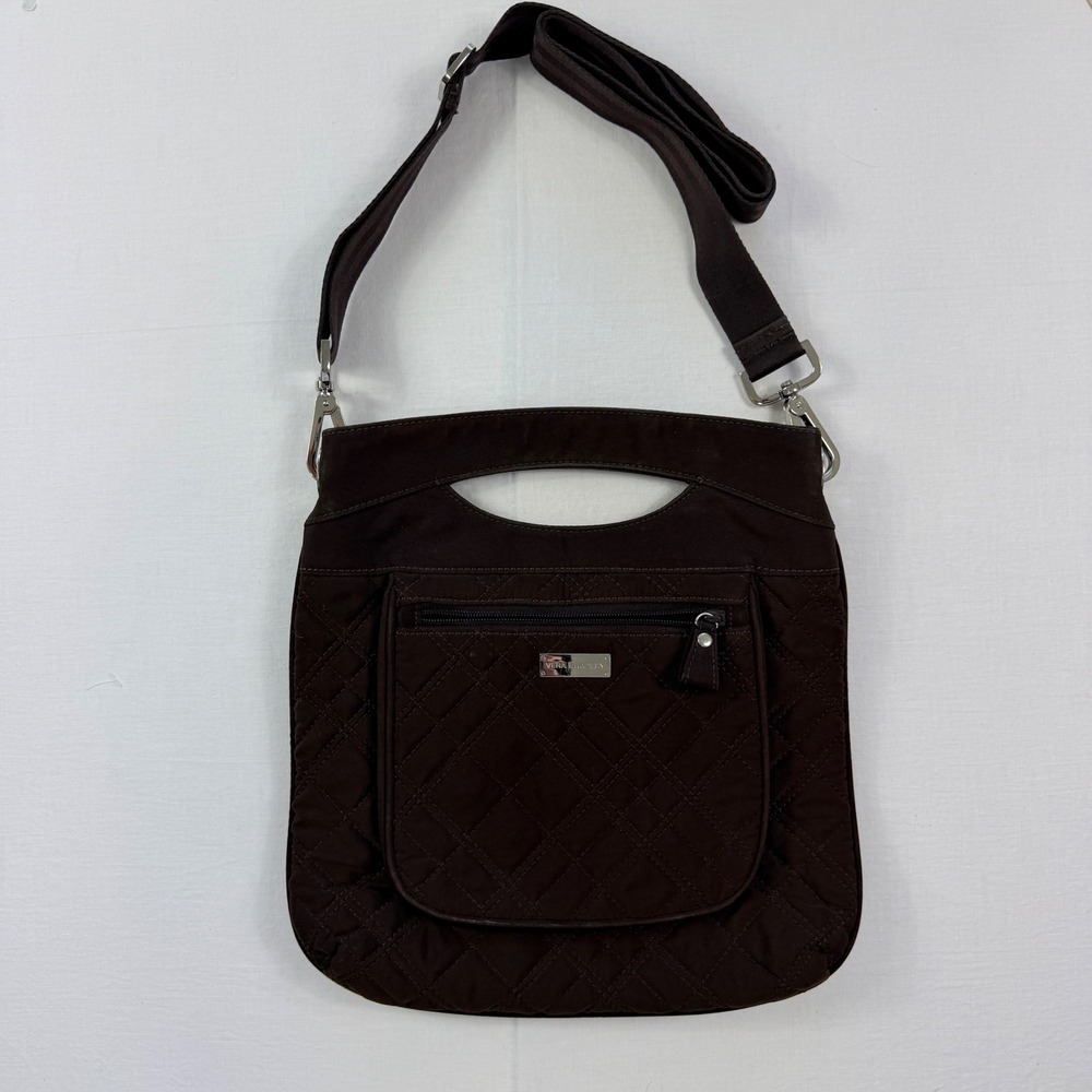 Vera Bradley Change It Up Crossbody Bag Brown Quilted Zebra Lining Convertible